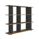 Ver imagem 4 de Estante para Livros 135cm X 113cm com 6 Nichos Sala de Estar Cor:grafite com Mel