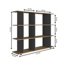 Ver imagem 3 de Estante para Livros 135cm X 113cm com 6 Nichos Sala de Estar Cor:grafite com Mel