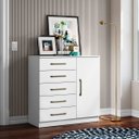 Ver imagem 5 de Cômoda 5 Gavetas 1 Porta Lily Branco
