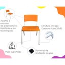 Ver mais imagens de Kit 3 Cadeiras Infantil Iso Laranja Brinquedoteca Escolas Ecomhome