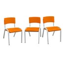 Ver imagem 3 de Kit 3 Cadeiras Infantil Iso Laranja Brinquedoteca Escolas Ecomhome
