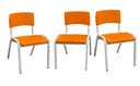 Ver imagem 3 de Kit 3 Cadeiras Infantil Iso Laranja Brinquedoteca Escolas Ecomhome