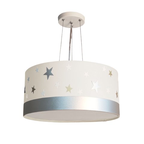 Lustre Pendente Infantil Estrelas Cúpula 30x15 2 em 1: Branco5615