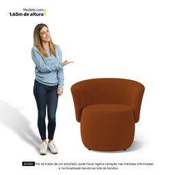 Poltrona Decorativa Aisha Orgânica Veludo Terracota - Desk Design - 7