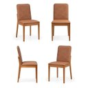 Ver imagem 1 de Kit 4 Cadeiras Sala de Jantar Pequi CabeCasa MadeiraOriginals Courino Marrom/Castanho