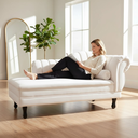 Ver imagem 2 de Recamier Decorativo Divã Amsterdã 147cm Lado Esquerdo Bouclé Marfim