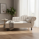 Ver imagem 1 de Recamier Decorativo Divã Amsterdã 147cm Lado Esquerdo Bouclé Marfim