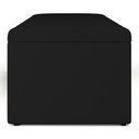 Ver imagem 2 de Kit Cabeceira Cama Box Casal 140cm com Calçadeira Recamier Baú Dália W01 Suede Preto - Lyam