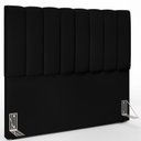Ver imagem 3 de Kit Cabeceira Cama Box Casal 140cm com Calçadeira Recamier Baú Dália W01 Suede Preto - Lyam