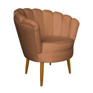 Poltrona Decorativa New Petala Veludo Terracota - Cadu Home