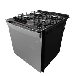 Fogão de Embutir 4 Bocas Preto com Frente Espelhada e Timer Digital Dako Diplomata Grill Style - 6