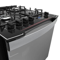 Fogão de Embutir 4 Bocas Preto com Frente Espelhada e Timer Digital Dako Diplomata Grill Style - 5