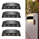 Ver imagem 1 de 4 Luminária Arandela Led Meia Lua de Sobrepor Ip65 (cor Preta) 8w e 8 Fachos (branco Quente) para Pa