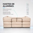 Ver imagem 6 de Sofá Cama Chegada Molas Ensacadas Á Vácuo 2 Lugares 1,80m Veludo Cotelê Bege - King House