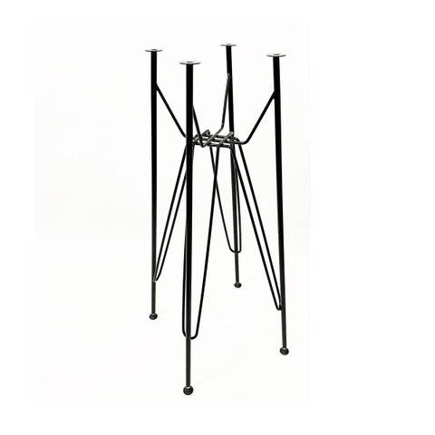 Base de Mesa Eames Bistrô Alta Ferro Eiffel Cor Preta para Tampo de Vidro Poltronas do Sul Eifel