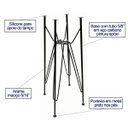 Ver imagem 2 de Base de Mesa Eames Bistrô Alta Ferro Eiffel Cor Preta para Tampo de Vidro Poltronas do Sul Eifel