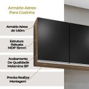 Ver imagem 4 de Armário Aéreo 1,60m Cozinha Parede 4 Porta Área de Serviço Lavínia Freijó Preto