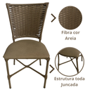 Ver imagem 3 de 4 Cadeira Vivara Mesa Jantar Estofada Cozinha Fibra Sintética Areia