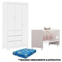 Ver imagem 1 de Berço Nacional Doce Sonho 3540 e Guarda Roupa Duda 3 Portas Branco Brilho com Colchão– Phoenix Baby