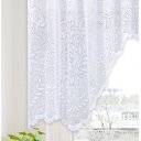 Ver imagem 7 de Cortina Bando Renda Cascata Cozinha Floral Branca 2,95x1,00