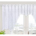 Ver imagem 2 de Cortina Bando Renda Cascata Cozinha Floral Branca 2,95x1,00