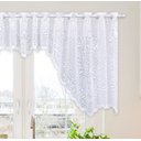 Ver mais imagens de Cortina Bando Renda Cascata Cozinha Floral Branca 2,95x1,00