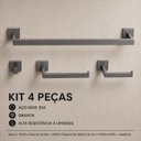 Ver imagem 5 de Kit Acessório 4 Peças Grafite Aço Inox 304 Premium Goldenx