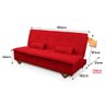 Sofá Cama Estoril 1,90m Suede Velut - King House - 3