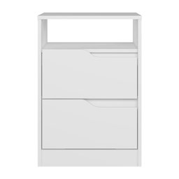 Mesa de Cabeceira Sole 2 Gavetas Flex Branco Fosco - Móveis Albatroz - 3