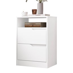 Mesa de Cabeceira Sole 2 Gavetas Flex Branco Fosco - Móveis Albatroz - 1