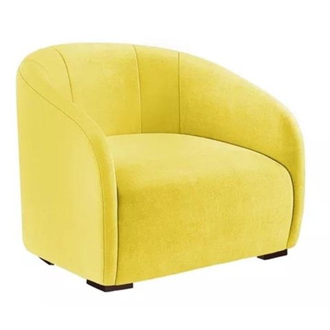 Kit 2 Poltronas Decorativa Julia Suede Amarelo - Lm Decor
