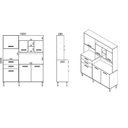 Ver imagem 4 de Armário de Cozinha Itatiaia Nápoles 160 Cm 6 Portas 2 Gavetas Cinamomo/off-white