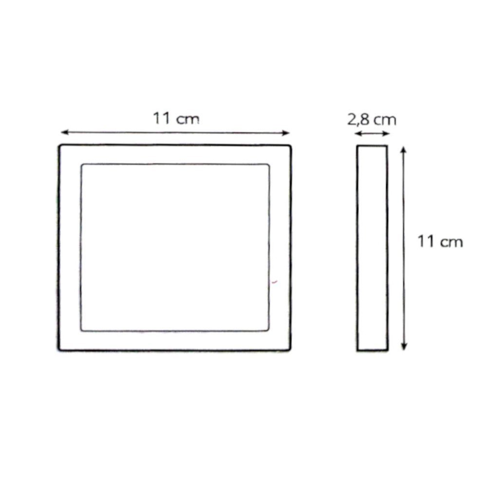 KIT 5 Painel Plafon LED Sobrepor Quadrado 6W Branco Frio - 3