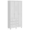 Ver imagem 1 de Guarda Roupa Infantil Júnior 3 Portas e 3 Gavetas Branco Brilho - Móveis Peroba