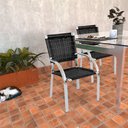 Ver imagem 2 de Kit 4 Cadeiras Alumínio Trama Colmeia Resistente Tabaco