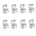 Ver imagem 3 de Mesa Jantar Vidro 200cm Kit 8 Cadeiras Aço Preto Boucle H02 - D'Rossi