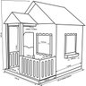 Casinha de Brinquedo Para Criança 120 cm com Cercado Em MDF - Rosa/ Branco - 3
