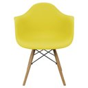 Ver imagem 3 de Kit 2 Cadeiras Charles Eames Eiffel Design Wood com Braço Amarela