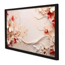 Ver imagem 1 de Quadro Decorativo Floral Luxo Flores em Moldura Caixa Tacolado Moldura Trad 1cm Preta com Vidro 15 X