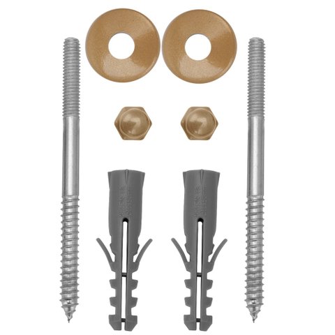 Kit Parafuso Inox Gold/Dourado 8mm Fixação Vaso Sanitário