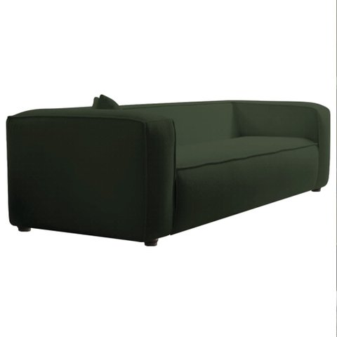 Sofá 3 Lugares 180cm Orgânico Luxo Recepção Cecília Linho Verde - Amarena Móveis