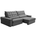 Ver imagem 4 de Sofá Retrátil Reclinável para Sala 4 Lugares 290cm Nebrasca F04 Veludo Cinza Claro - Lyam Decor