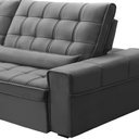 Ver imagem 5 de Sofá Retrátil Reclinável para Sala 4 Lugares 290cm Nebrasca F04 Veludo Cinza Claro - Lyam Decor