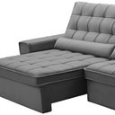 Ver imagem 6 de Sofá Retrátil Reclinável para Sala 4 Lugares 290cm Nebrasca F04 Veludo Cinza Claro - Lyam Decor