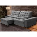 Ver imagem 2 de Sofá Retrátil Reclinável para Sala 4 Lugares 290cm Nebrasca F04 Veludo Cinza Claro - Lyam Decor