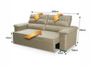 Ver imagem 3 de Sofá Retrátil Reclinável 3 Lugares com Molas 2,00m Quantum Suede Velut Bege - King House