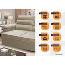 Ver imagem 2 de Sofá Retrátil Reclinável 3 Lugares com Molas 2,00m Quantum Suede Velut Bege - King House
