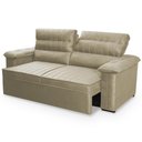 Ver imagem 4 de Sofá Retrátil Reclinável 3 Lugares com Molas 2,00m Quantum Suede Velut Bege - King House