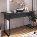 Ver imagem 2 de Mesa Escrivaninha Office 135 Cm P1070 Grafite Preto Pp Milani Store