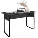 Ver imagem 1 de Mesa Escrivaninha Office 135 Cm P1070 Grafite Preto Pp Milani Store